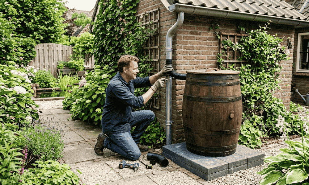 Regenton aansluiten op de regenpijp