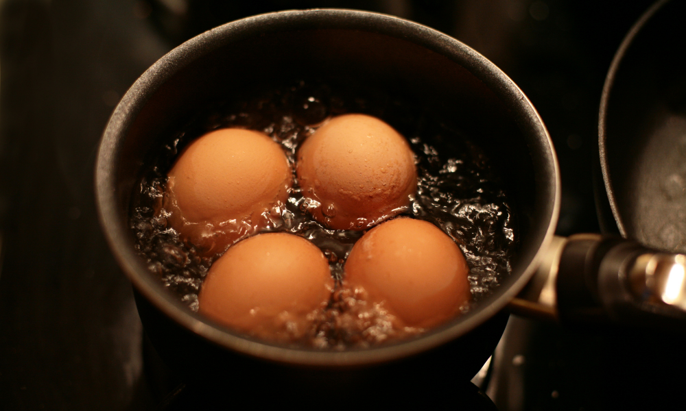 Eieren te lang koken