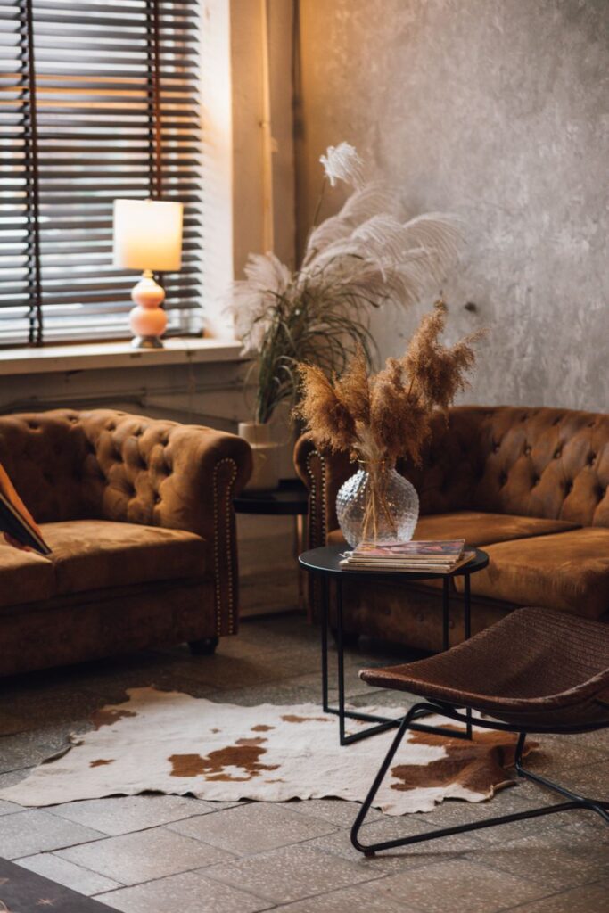 photo of brown sofas in a living room