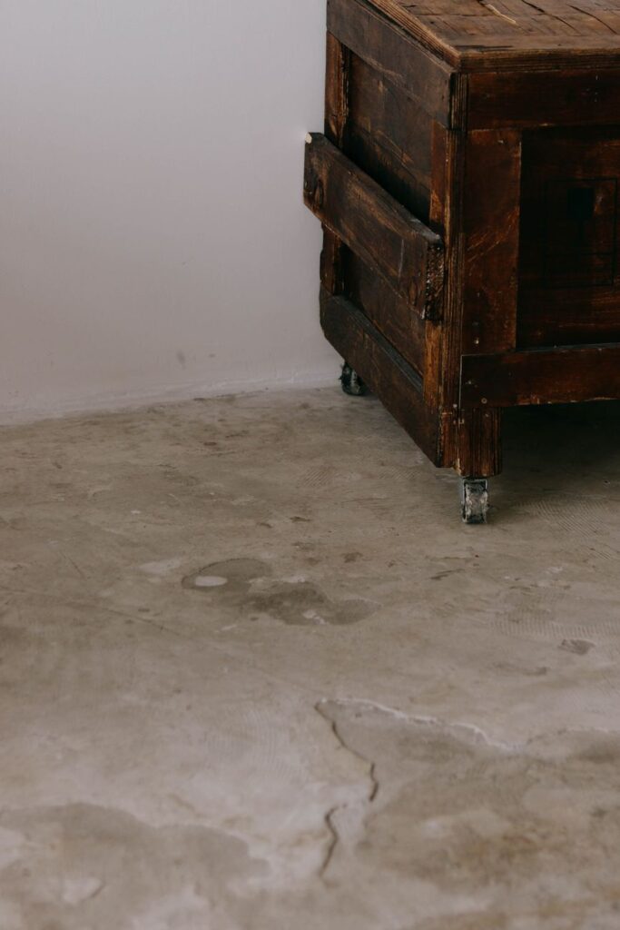 wooden table with rollers